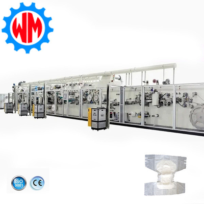 Progettazione professionale Full Servo Adult Diaper Manufacturing Machine con sistema di imballaggio automatico