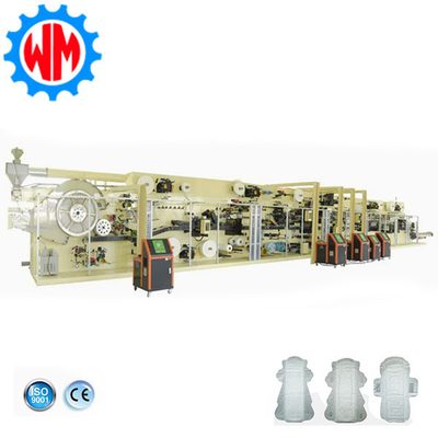Full-Servo Automatic Lady sanitario tovagliolo materia prima linea di produzione completa macchina di produzione