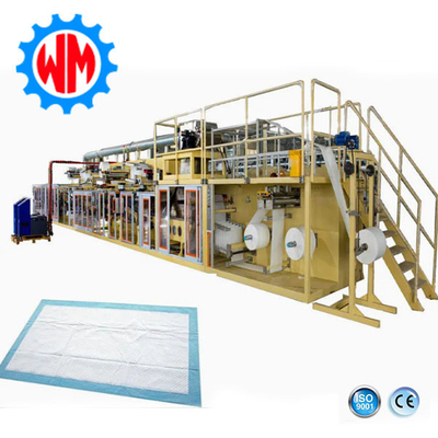 Full Servo Automatic Underpad Making Machine con controllo PLC Linea di produzione di cuscinetti di cura